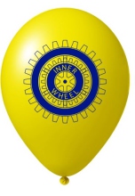 10 Stk. Luftballone in gelb mit Emblem in blau