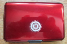 Visitenkartenbox, Kreditkartenbox MIT Emblem rot