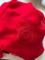 Preview: Wollschal / Wollstola mit Emblem weihnachtsrot