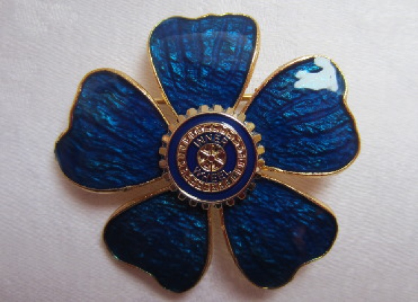 Blumenbrosche blaue Blume